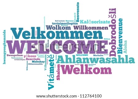 Welcome Different Languages Info-Text Graphics And Arrangement Concept ...