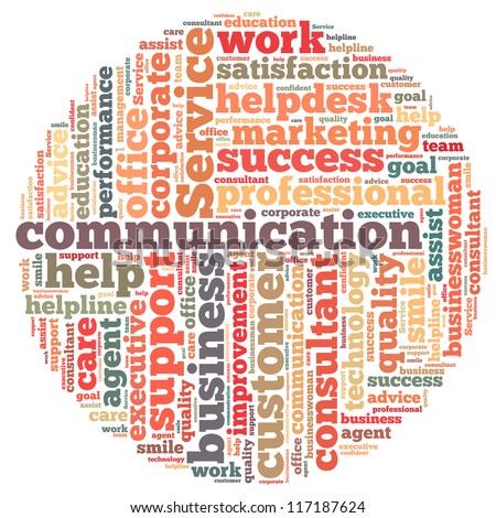 Customer Service info-text graphics and arrangement concept on white background (word cloud)