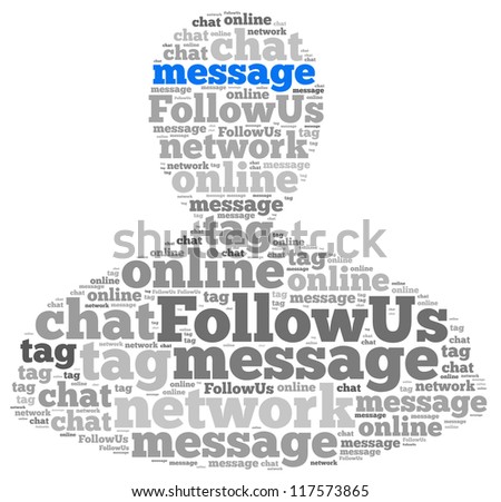 Message info-text graphics and arrangement concept on white background (word cloud)