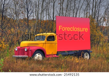 old truck advertising foreclosure