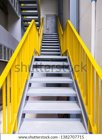 Similar – Image, Stock Photo Exterior metal stairs in black and white