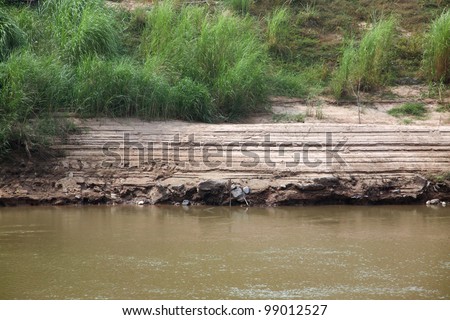 Soil erosion of river bank