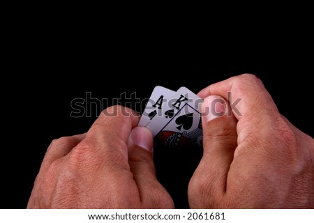 strong hand poker hand with king and ace