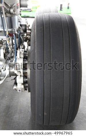 big set of airplane tire on the ground