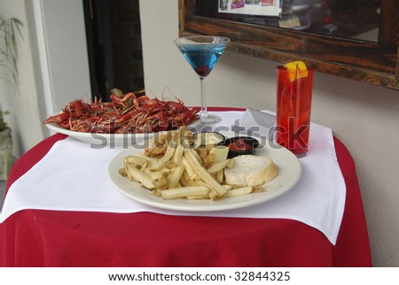 Food displayed outside a restaurant