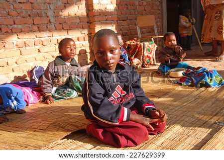 August 2014-Pomerini-Tanzania-Africa-African children of the Franciscan Mission of the Village of Pomerini, a country plagued by the virus of HIV-AIDS, malaria and tuberculosis and poverty and misery