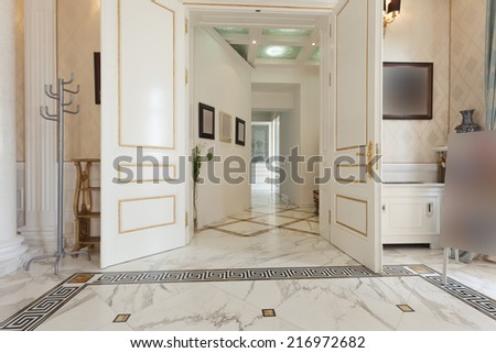 Corridor interior in luxury villa