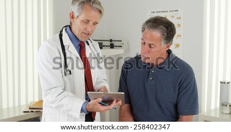 Doctor and patient talking in the office