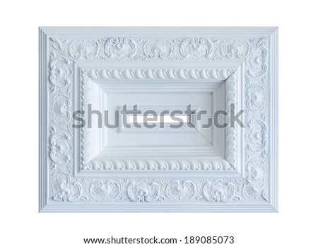 White frame of the classical style on white background