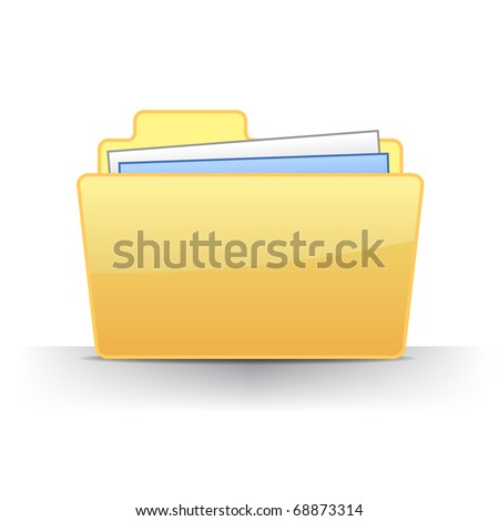 3D full files folder icon vector illustration