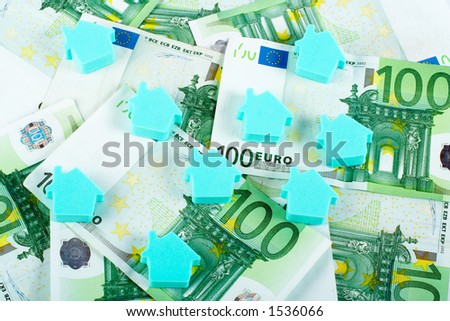 House on euro money background