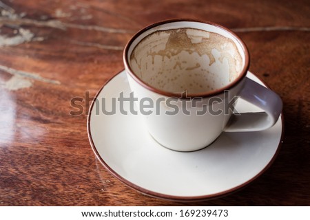 Cappuccino, Empty cup of Cappuccino Coffee