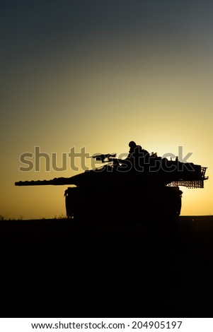 Israeli Tank near Gaza Strip in July Gaza -Israel war.