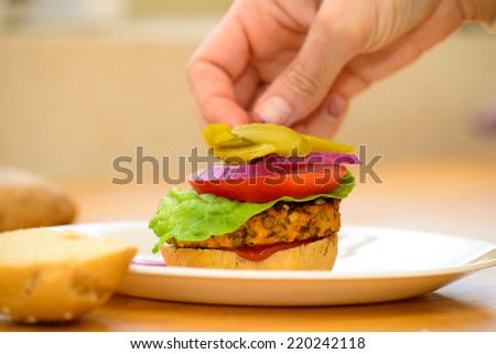 lentil burger preparation