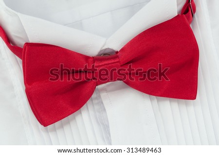 groom Shirts Red bow tie