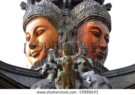 Wooden Sculpture Pattaya Sanctuary of Truth Thailand