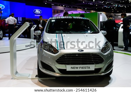 NONTHABURI, THAILAND - NOVEMBER 28: The Ford New Fiesta is on display at the 31st Thailand International Motor Expo 2014 on November 28, 2014 in Nonthaburi, Thailand.
