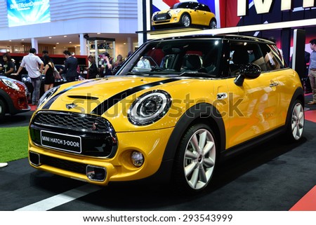 NONTHABURI, THAILAND - NOVEMBER 28: The Mini Hatch 3-door is on display at the 31st Thailand International Motor Expo 2014 on November 28, 2014 in Nonthaburi, Thailand.