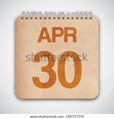 30 th April on Old Paper Vector