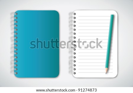 Notebook and Pencil Vector