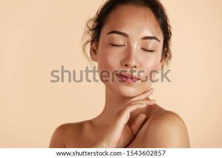 Similar – Image, Stock Photo beautiful portrait of a happy redheaded woman in closeup