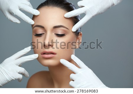 Cosmetic surgery. Beautiful Woman before Plastic Operation. Beauty Face