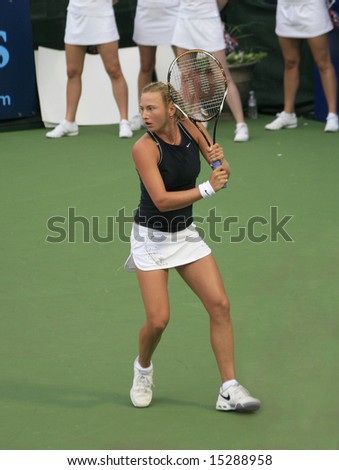 WASHINGTON, D.C., JULY 23: Sacha Jones, a rising pro tennis star from New Zealand, playing for Washington Kastles team at a World Team Tennis event in DC on July 23, 2008