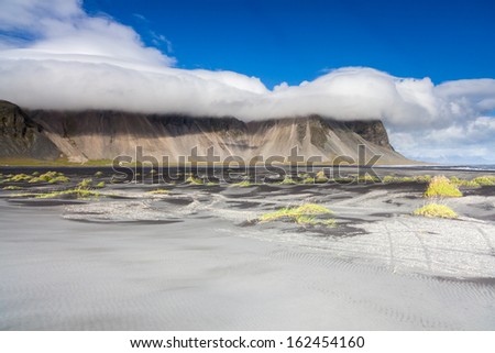 Sandy beach near Stokksnes, East Iceland