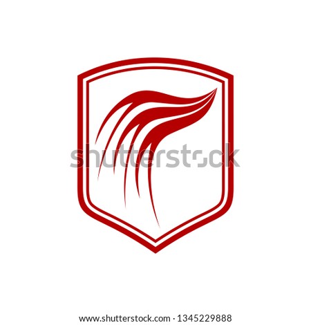 Dragon Wing Red Shield Symbol Design