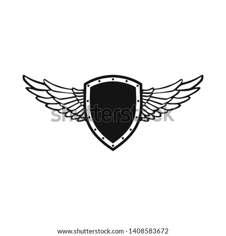 Guardian Wing Shield Emblem Symbol Design