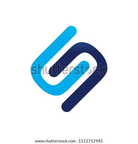 Collab Link Attachment Initial S Blue Lettermark