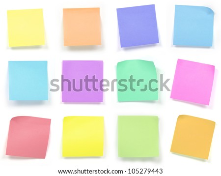 Collection Of Colorful Post It Paper Note Stock Photo 105279443 ...