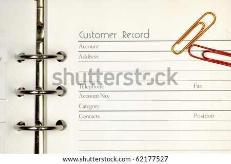 Note page for customer record form.