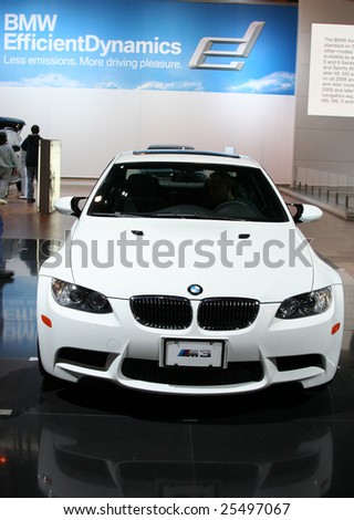 CHICAGO - FEBRUARY 18 : The BMW M3 Coupe is wider than the production car; it\'s also lighter, weighing in at 2535 lbs. Its 4.0-liter. Displayed at the Autoshow 2009 on Febraury 18, 2009  in Chicago,IL