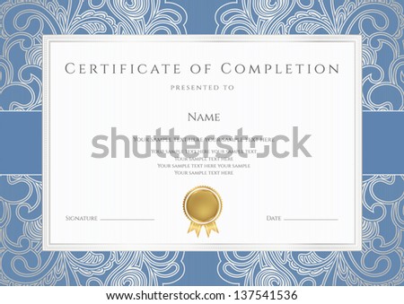 blue gift certificate border