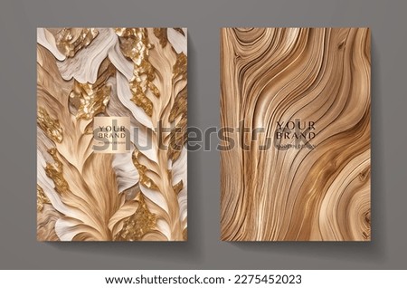 Wooden texture set (collection). Natural vector background with brown wood pattern for cover template, menu board, eco texture