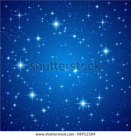 Blue Abstract background. Night sky with stars. Vector illustration