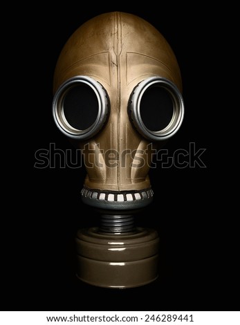 Gas mask isolated on black -Clipping path