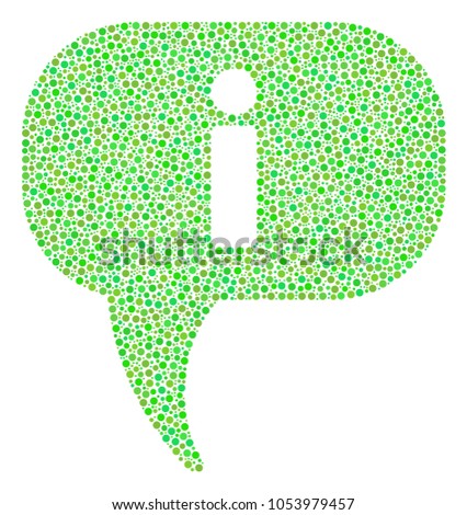 About composition of small circles in different sizes and green color tints. Circle elements are united into about vector mosaic. Fresh vector design concept.