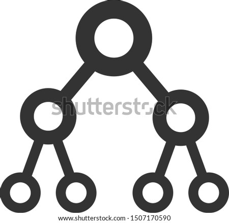 Vector binary tree flat icon. Vector pictograph style is a flat symbol binary tree icon on a white background.