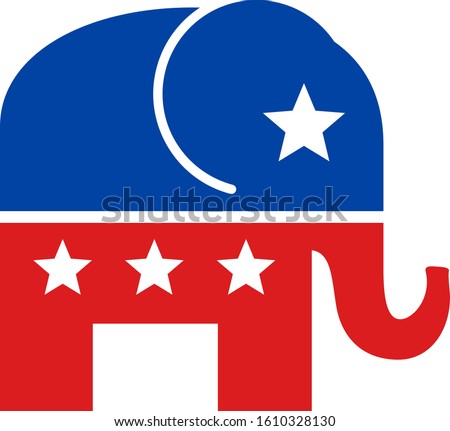 Republican elephant vector icon. Flat Republican elephant symbol is isolated on a white background.