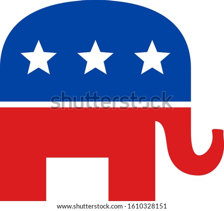 Republican elephant vector icon. Flat Republican elephant pictogram is isolated on a white background.