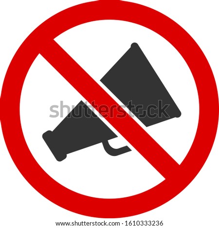 No sound vector icon. Flat No sound pictogram is isolated on a white background.