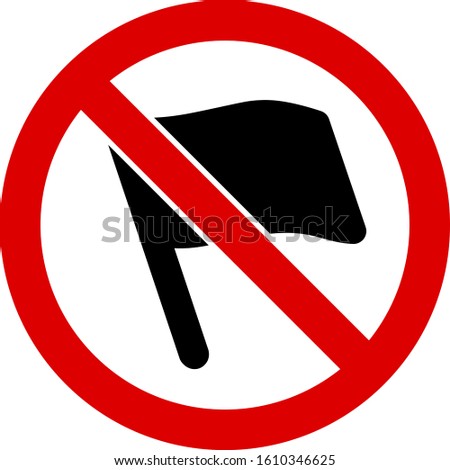 No flags vector icon. Flat No flags symbol is isolated on a white background.