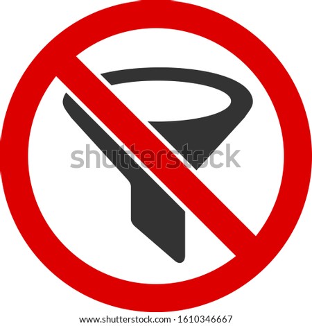 No filter vector icon. Flat No filter symbol is isolated on a white background.