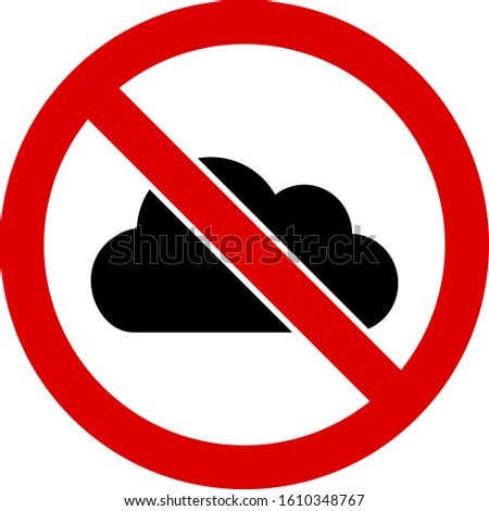 No cloud vector icon. Flat No cloud pictogram is isolated on a white background.
