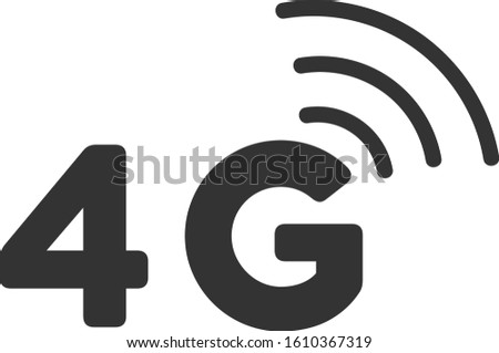 4G vector icon. Flat 4G symbol is isolated on a white background.