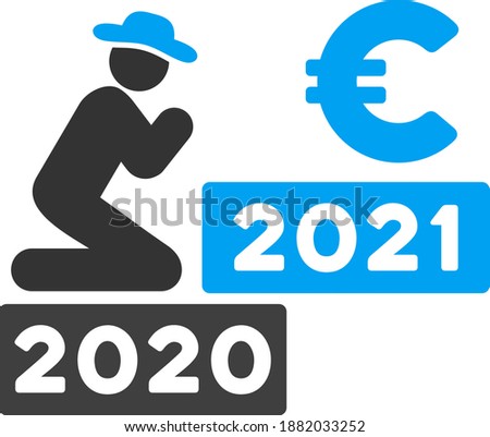 Vector gentleman pray euro 2021 icon. An isolated illustration on a white background.