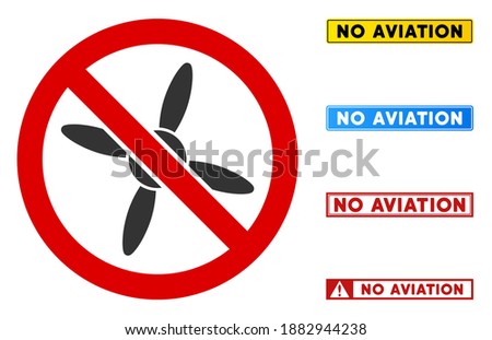 No Air Screw sign with texts in rectangle frames. Illustration style is a flat iconic symbol inside red crossed circle on a white background. Simple No Air Screw vector sign, designed for rules,
