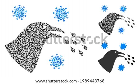 Mosaic Bird flu infection icon constructed from tremulant items in different sizes, positions and proportions. Vector tremulant parts are organized into abstract composition bird flu infection icon. Photo stock © 